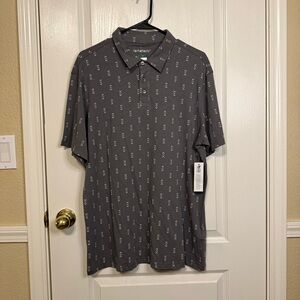 Artefact Gray Patterned Polo Shirt